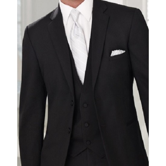 Black suit white outlet tie